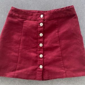 Red Suede Skirt